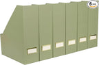 BLU MONACO | Set of 6 Foldable Magazine File Holders in Earth Green | by Blu_Monaco