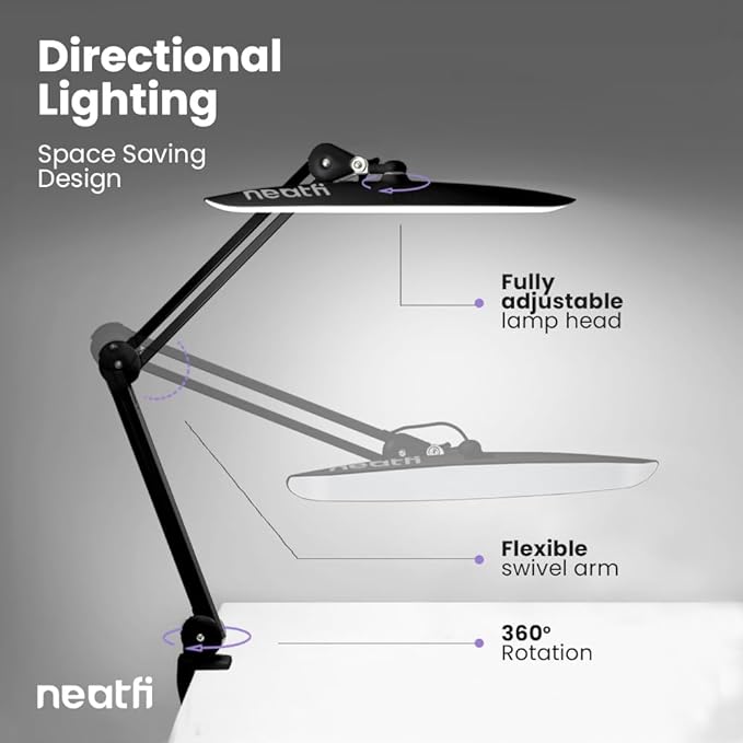 Neatfi XL 2, 200 Lumens LED Task Lamp, 4 Level Brightness, 3 Light Modes - Image 7