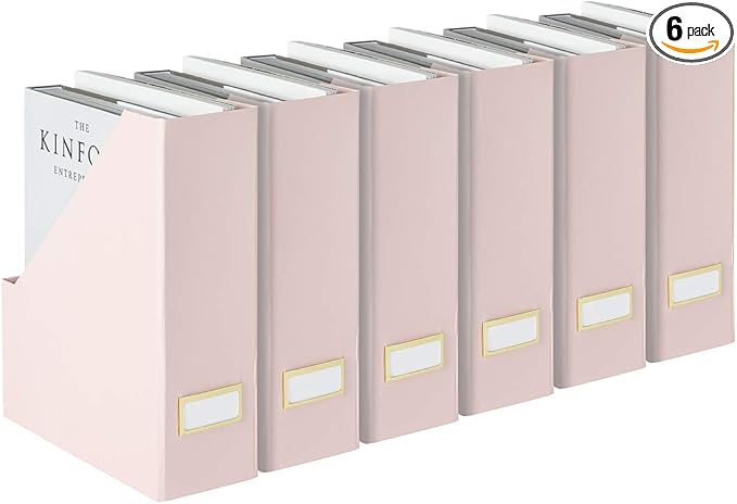 BLU MONACO Set of 6 Foldable Pink Magazine Holder by Blu_Monaco