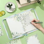 100 Sheets Sage Green A5 Planner Inserts - 120GSM Thick Greenery Refill Paper for A5 6-Ring Binder, Eucalyptus Leaves 6 Hole Loose Leaf Sheets for Journal Diary Notebook Budget Creative Planning