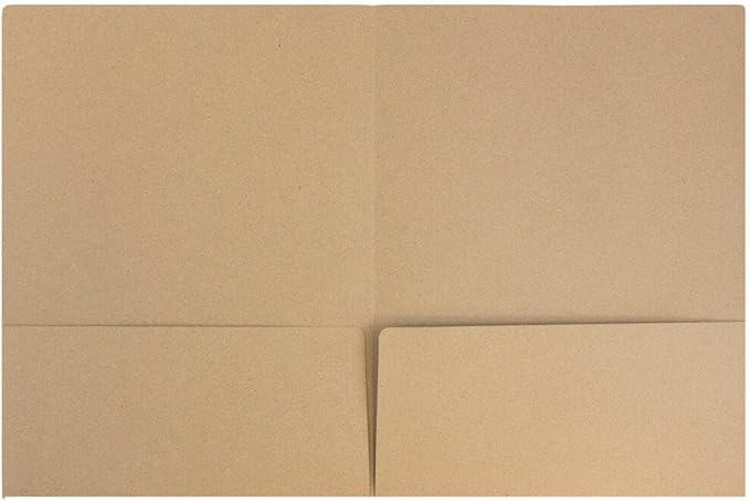 LUXPaper 9" x 12" Presentation Folders | Two Pocket | Grocery Bag Brown | 18pt. - Image 2