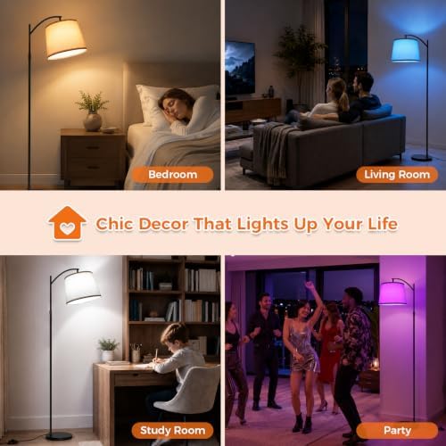 Unicozin 2000LM Floor Lamp, 65"-71" Adjustable Standing Lamp with 1...