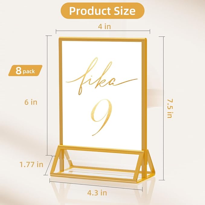 PPH-Sisy Acrylic Sign Holder 5x7 Gold Picture Frame Clear Acrylic Frames - Image 2