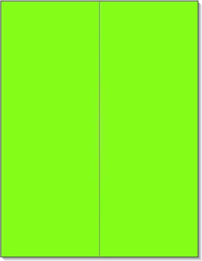 8-1/2 x 11" Neon Color High Light Fluorescent Labels by NextDayLabels