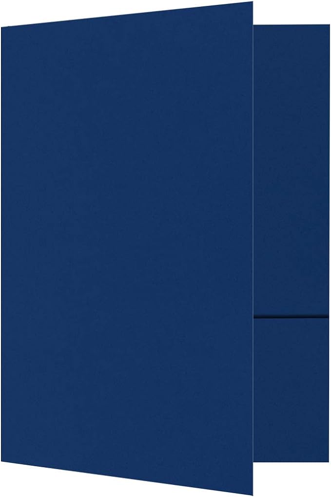 LUXPaper 9" x 12" Presentation Folders | Two Pocket | Navy Blue | 100lb. Cover by Envelopes.com