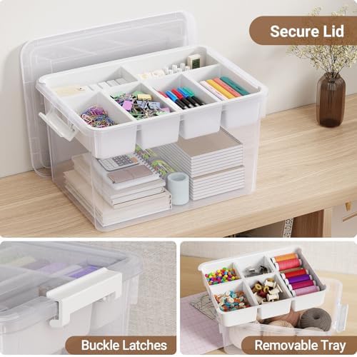160qt stackable storage bins with lids trays craft, close-up detail