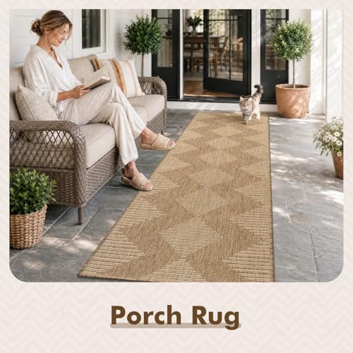 montvoo-2x6 ft indoor outdoor runner rugs for entryway, close-up detail