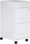 Lorell LYS SOHO Box/File/File Mobile White File Cabinet, 3 Drawer, 26.5 x 14.3 by Lorell