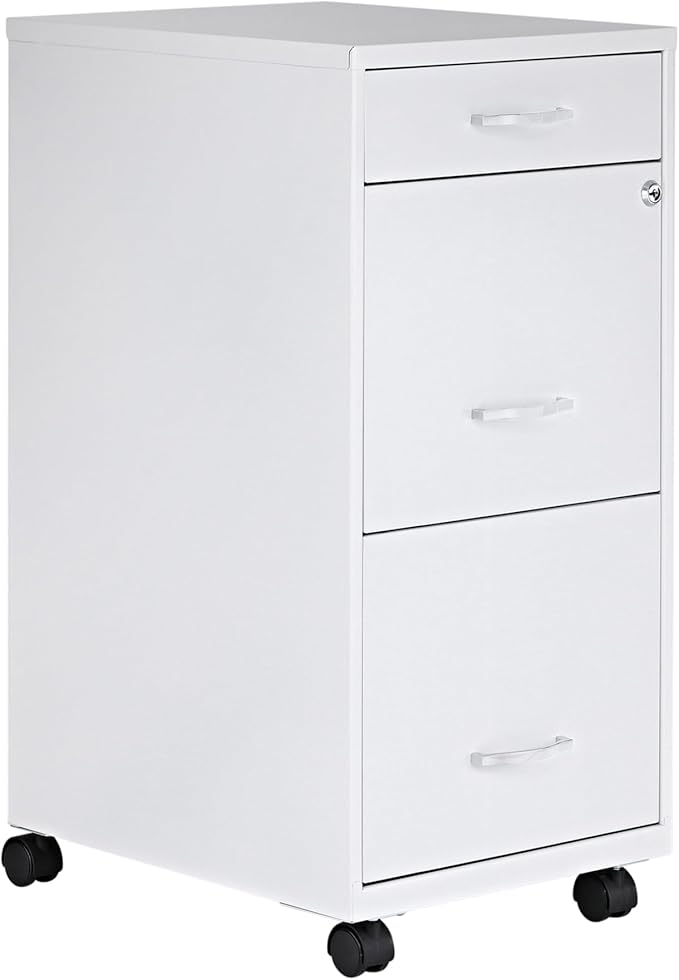 Lorell LYS SOHO Box/File/File Mobile White File Cabinet, 3 Drawer, 26.5 x 14.3 by Lorell