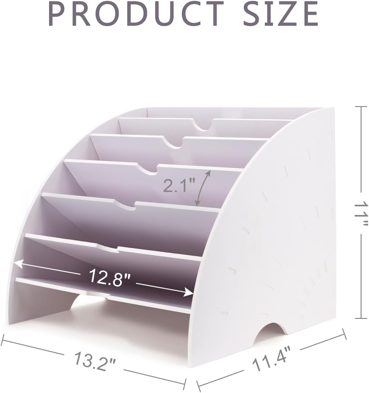 SONGWAY Fan Shaped Desk File Organizer - 6 Compartments File Holder for Deskt...