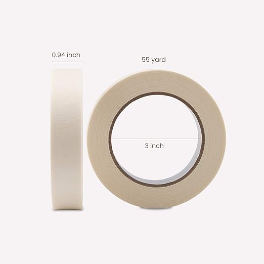 Lichamp Masking Tape 1 inch, 2 Pack General Purpose Beige Masking Tape White - Image 4