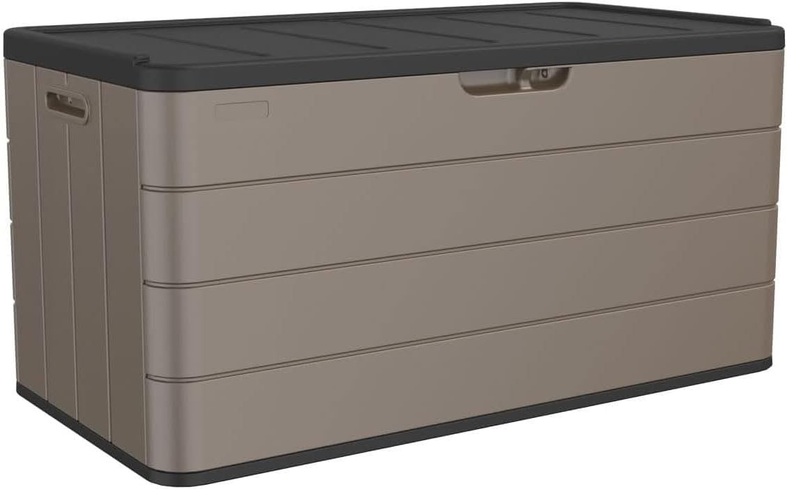 Decksplore 100 Gallon Plus Outdoor Storage Box Waterproof Lockable Resin Deck