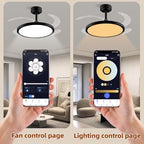 baysquirrel slim retractable ceiling fan with lights and shown in use
