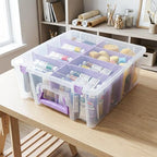 artbin super satchel double deep, 8-compartment craft box shown in use