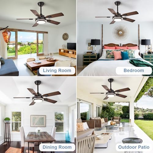 depuley 42-inch ceiling fan with light: walnut ceiling on a desk or shelf