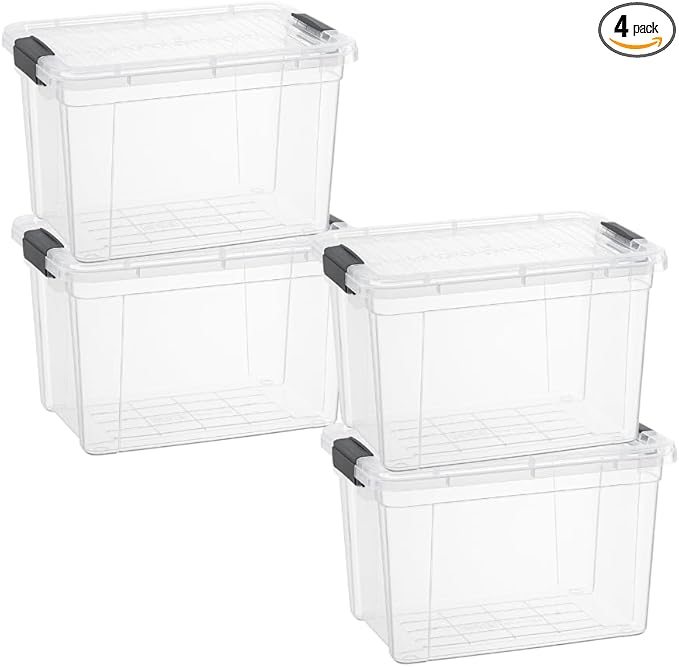 Superio Clear Storage Box with Lid, 2.5 Quart Plastic Container Bins by Superio