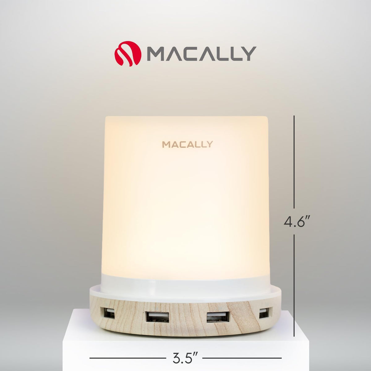 Macally Small Touch Lamps for Nightstand - Bedside Lamp with USB Port - 3 Way...