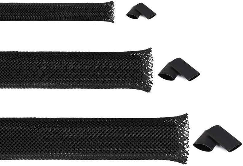75ft Braided Wire Loom Sleeving Kit,Cable Management Sleeve,Wire Protector Tu...