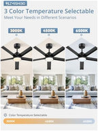 zmishibo 52 inch ceiling fans with lights, bend-resistant, side view