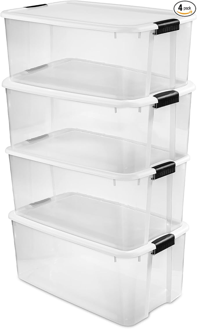 Sterilite 4-Pack Ultra Latching Box, Storage Bins by Sterilite