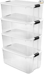 Sterilite 4-Pack Ultra Latching Box, Storage Bins by Sterilite