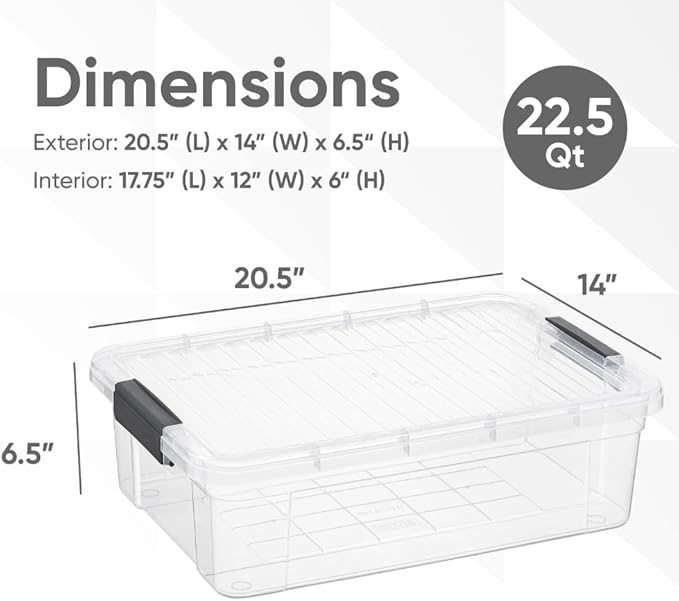 Superio Storage Bins with Lids, Stackable Totes, BPA Free, Odor Free, Organizer - Image 2