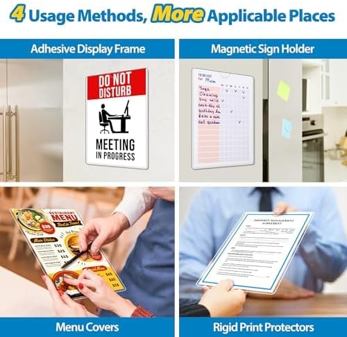Magnetic Sign Holder Wall Mount 8.5 x 11, Plastic Door Display Frame - Image 2