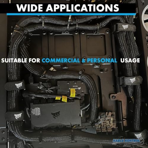 Kable Kontrol Braided Cable Sleeve Split Wrap 2" 200 Ft - Black