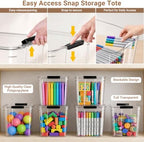 108qt clear storage bins with lids plastic organizers showing dimensions