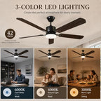 42 inch ceiling fans with lights and remote showing dimensions