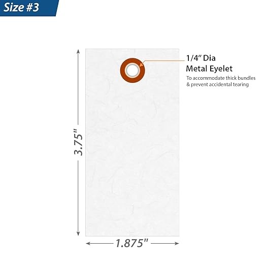 SmartSign 3.75 x 1.875 inch “White” Blank Tyvek Shipping Tags - Image 4