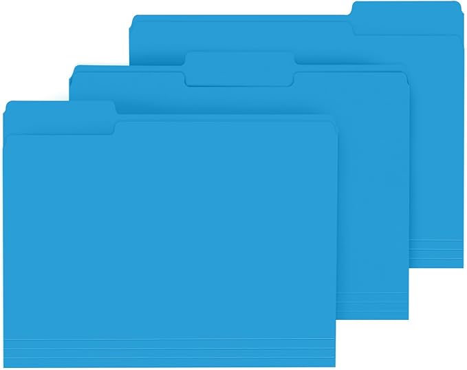 File Folder, PANDRI 120 Pack File Folder, 1/3 Cut Tab, Letter Size, Filing by PANDRI