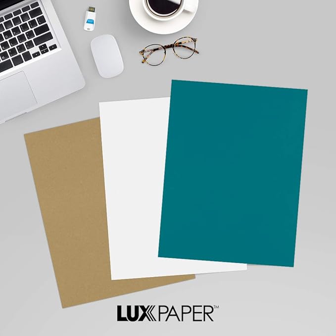 LUXPaper 8.5" x 11" Cardstock | Letter Size | Teal | 100lb. Cover | 50 Qty - Image 9