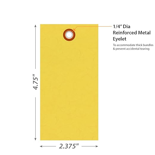 SmartSign 4.75 x 2.375 inch “Yellow” Blank Tyvek Shipping Tags - Image 5