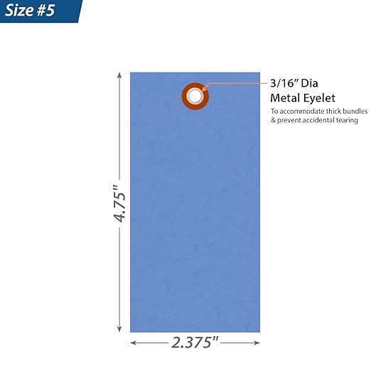 SmartSign 4.75 x 2.375 inch “Blue” Blank Tyvek Shipping Tags - Image 3
