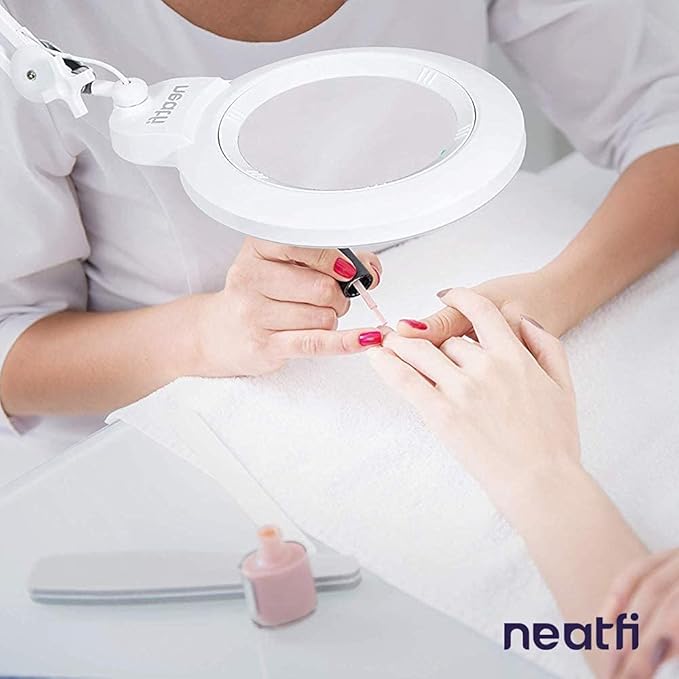 Neatfi XL Bifocal LED Magnifying Lamp, 7-Inch Acrylic Lens, 5D/20D Magnification - Image 7