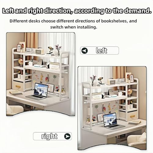 Desktop Bookshelf, pegboard Storage and Organization Rack, Dorm Desk Shelf, D...