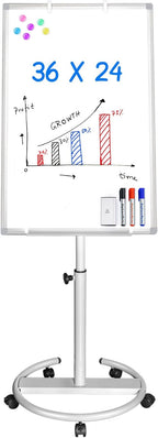 Mobile Whiteboard – 36 x 24 inches Portable Magnetic Dry Erase Board by Maxtek