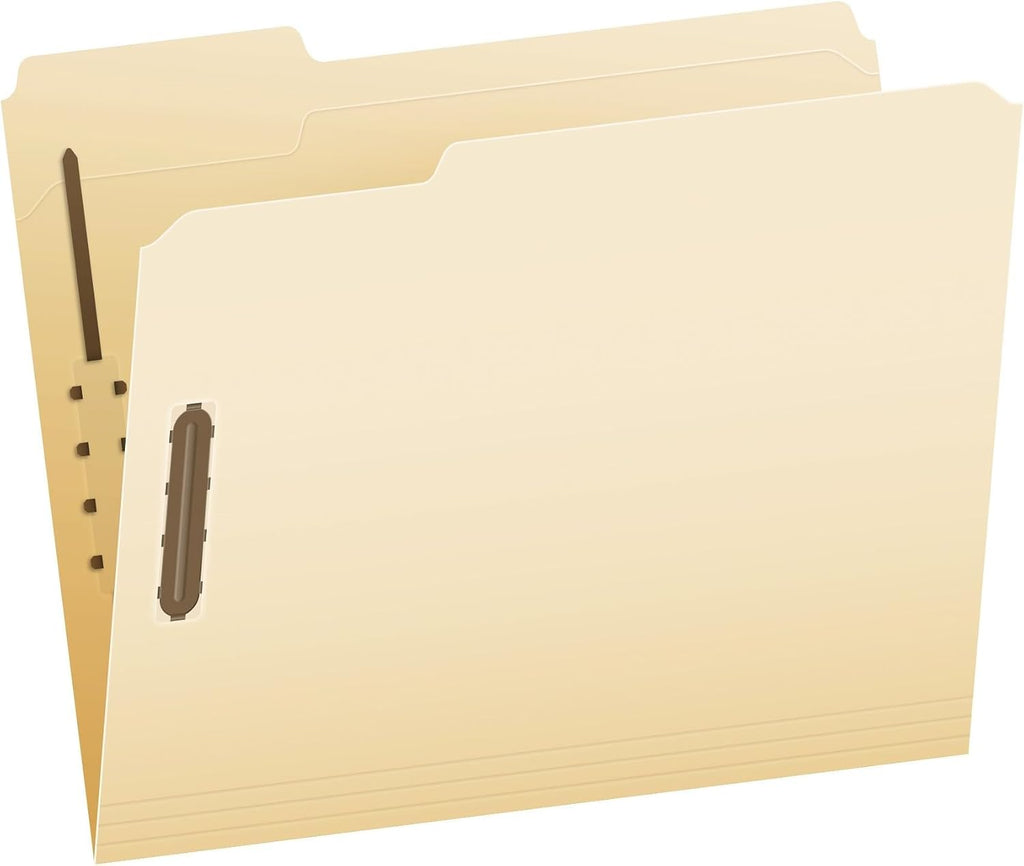Pendaflex Fastener File Folders,2 Fasteners,Pockets with Prongs,File Organizers for School,Home and Office,Letter Size,Manila,1/3 Cut Tabs,in Left,Right,Center Positions,50 Per Box (FM213),(Pack of 5)