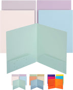 Mr. Pen- Plastic Folders with Pockets, 5 pcs | Aesthetic File Folder with Business Card Slot, 2-Pocket Folder, Back to School, Office, Filing Supplies