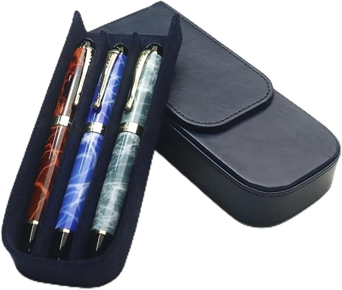MIVLXLX Leather Triple Pen Case Pencil Pouch Holder by MIVLXLX