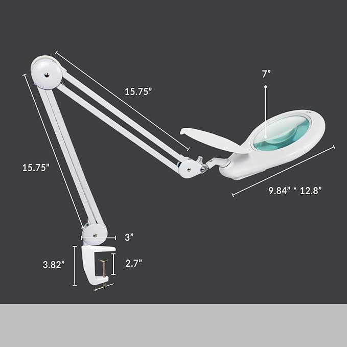 Neatfi LED Magnifying Lamp, 5 Diopter Glass Lens, 6500K Daylight Bright Light - Image 6