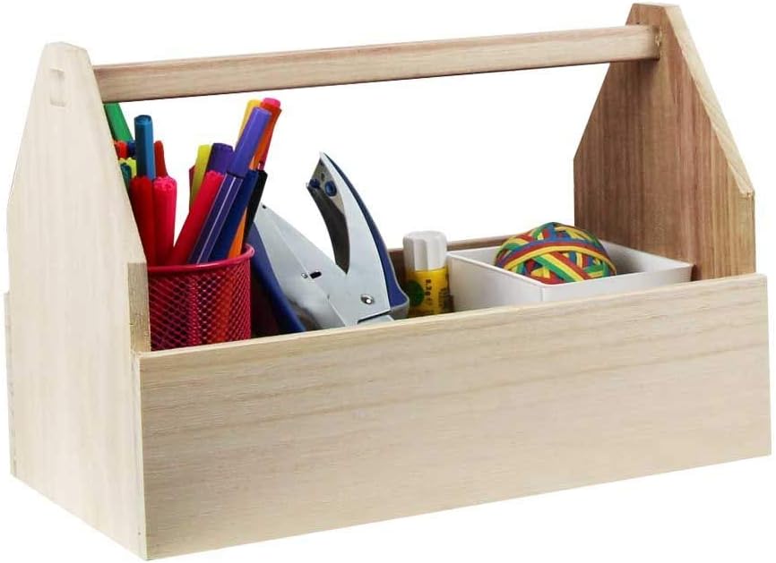 artemio wooden tool box 30 cm, 30cm, beige, main product view