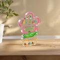 1pc Colorful Flower Acrylic Teacher Gift Sign, Freestanding Desk Decor, Thank You Keepsake for Classroom & Home