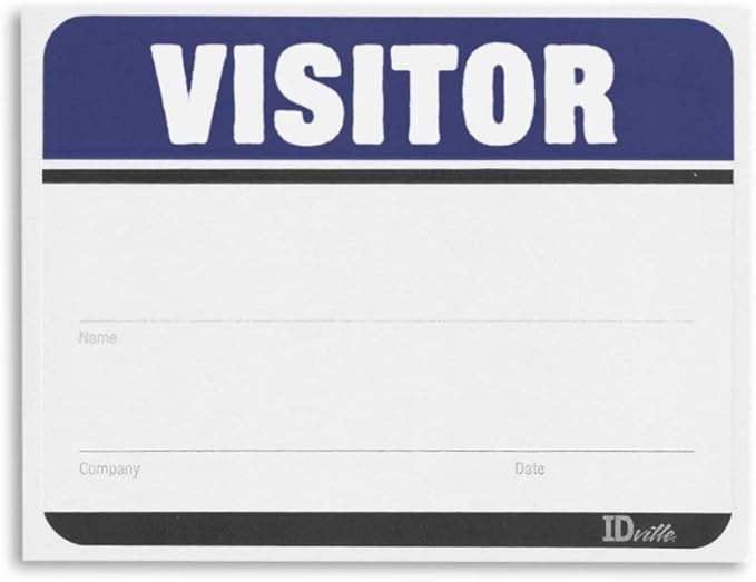 Visitor Name Badge Stickers by IDCardPros