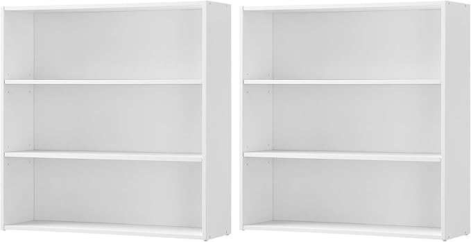 VASAGLE Set of 2 Bookshelves, 31.5 Inches Wide, 3-Tier Open Bookcases by VASAGLEbySONGMICSHOME