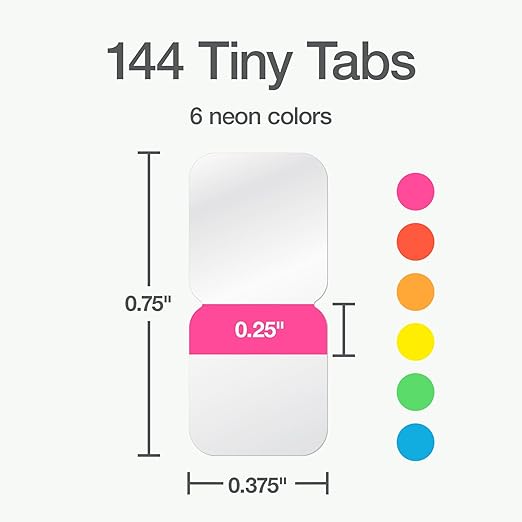 Redi-Tag Tiny Tabs, 144 Pack, Durable Page Markers - Image 2