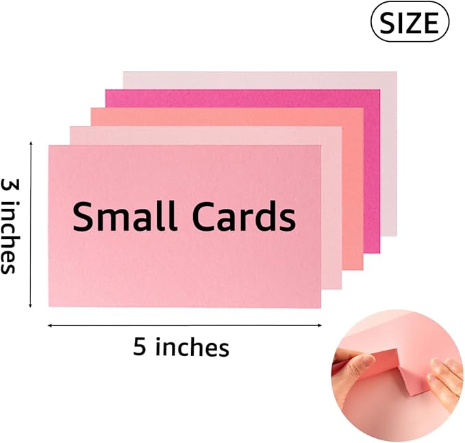 50 Sheets 3x5 Small Colored Cardstock Paper 5 Colors Blank Flash Cards - Image 3