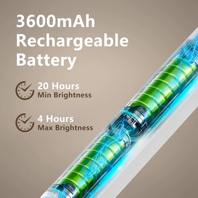 XmnSoly Desk Light Bar, 16.5in Magnetic Rechargeable LED, 6000K Color - Image 3