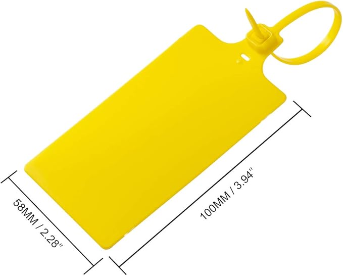 200Pcs Plastic Seals Shipping Label Tags, Writable Marker Big Sign Tie - Image 4